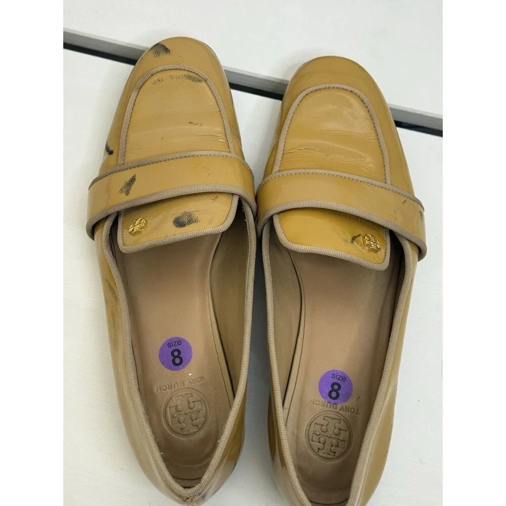 Tory Burch Yellow Patent Leather Mary Jane Flats Shoes Women’s Size 8 Designer